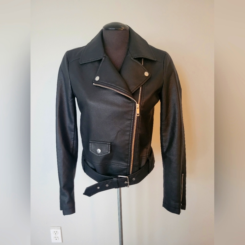 New faux leather jacket size S